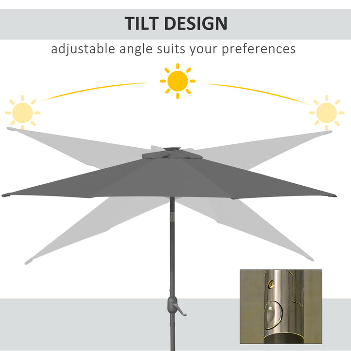 Waterproof Patio Parasol with LED Lights