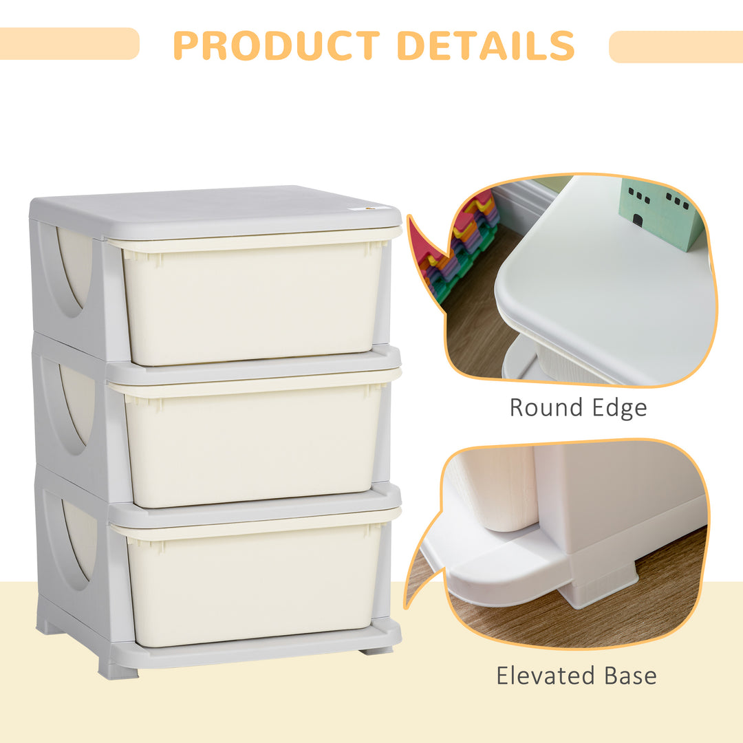 3-Tier Toy Storage Box Kids Toy Storage with Removable Boxes