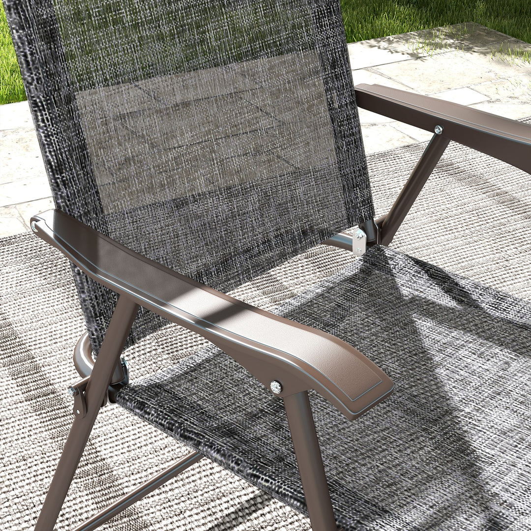 Portable Patio Perches: Folding Mesh Chairs with Armrests for Camping Comfort