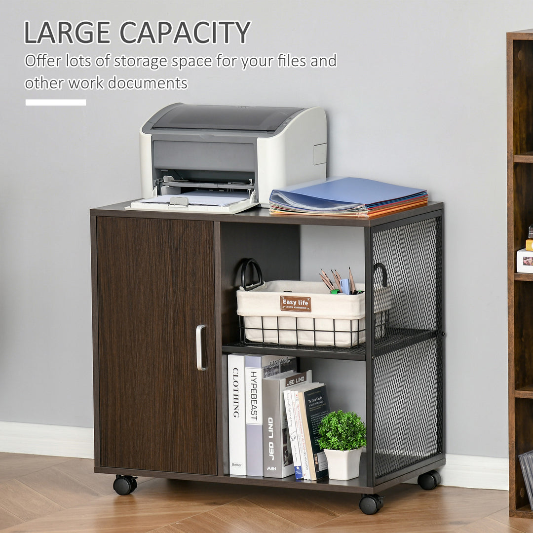 Printer Stand Home Office Mobile Storge File Cabinet Organizer with Castors