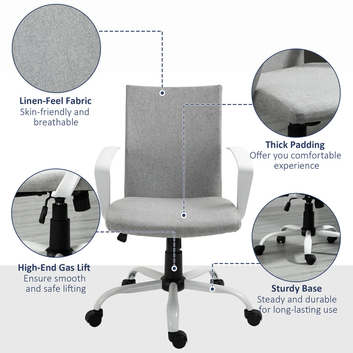 Vinsetto Computer Desk Chair, Light Grey