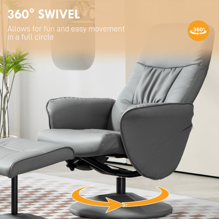 Swivel Recliner Chair with Footstool