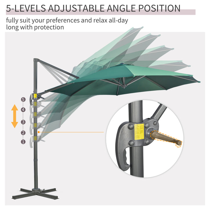 Cantilever Parasol 3x3m with Cross Base