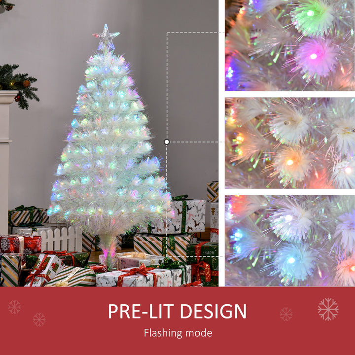 4 Feet Prelit Artificial Christmas Tree with Fiber Optic LED Light