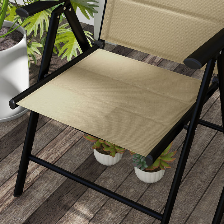 Set of 2 Patio Folding Chairs w/ Adjustable Back