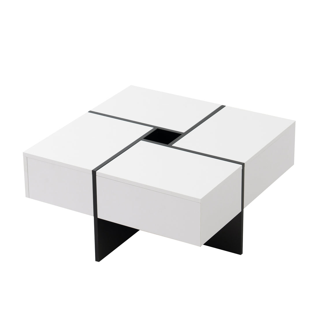 Modern Multifunctional Coffee Table with 5 Open Storage