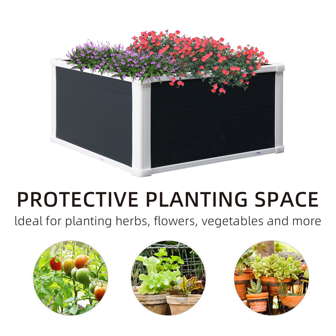 Garden Raised Bed Planter Grow Containers for Outdoor Patio Plant Flower Vegetable Pot PP 60 x 60 x 30 cm