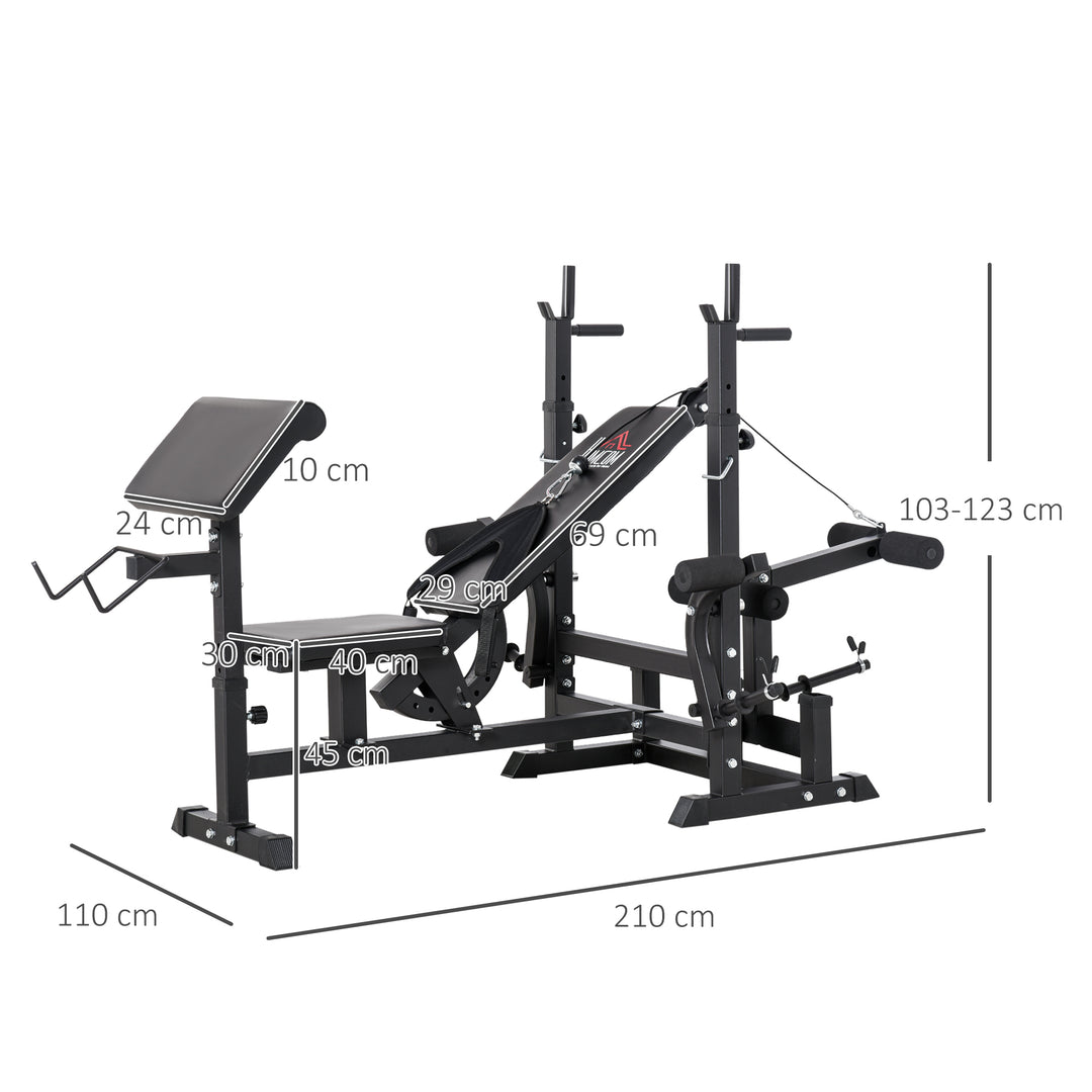 Multi-Exercise Full-Body Weight Rack with Bench Press