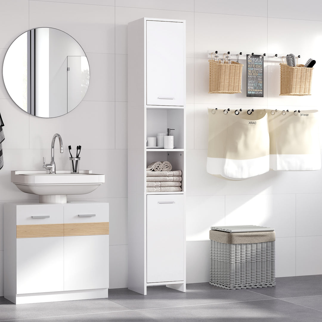 HOMCOM Free-Standing Bathroom Cabinet with Shelves