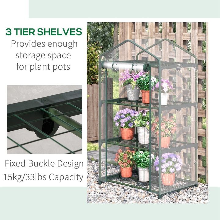 Mini Greenhouse Shelving Unit: Clear PVC Panels for Plant Nurturing