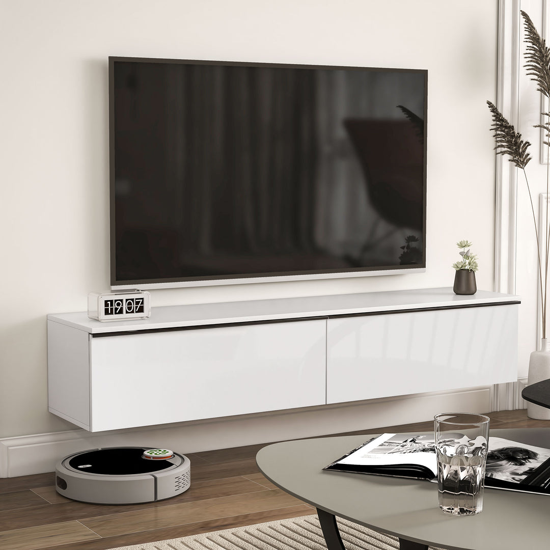 160cm High Gloss Floating TV Unit Stand for TVs up to 70"