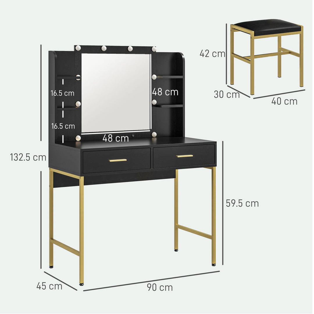 Dressing Table with Lighted Mirror