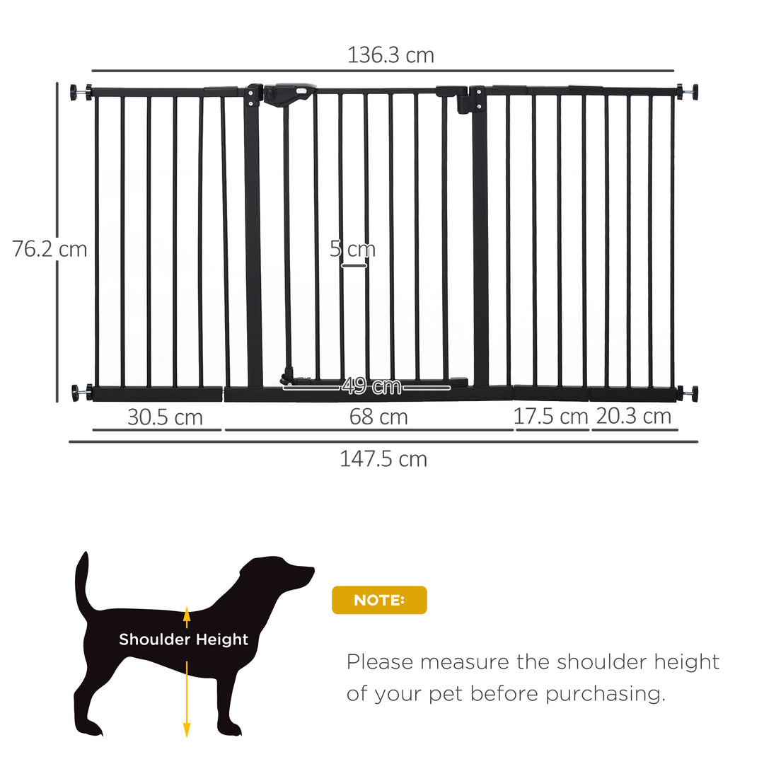 Retractable Pet Safety Gate Dog Barrier Home Doorway Corridors Room Divider Stair w/ 3 Extensions