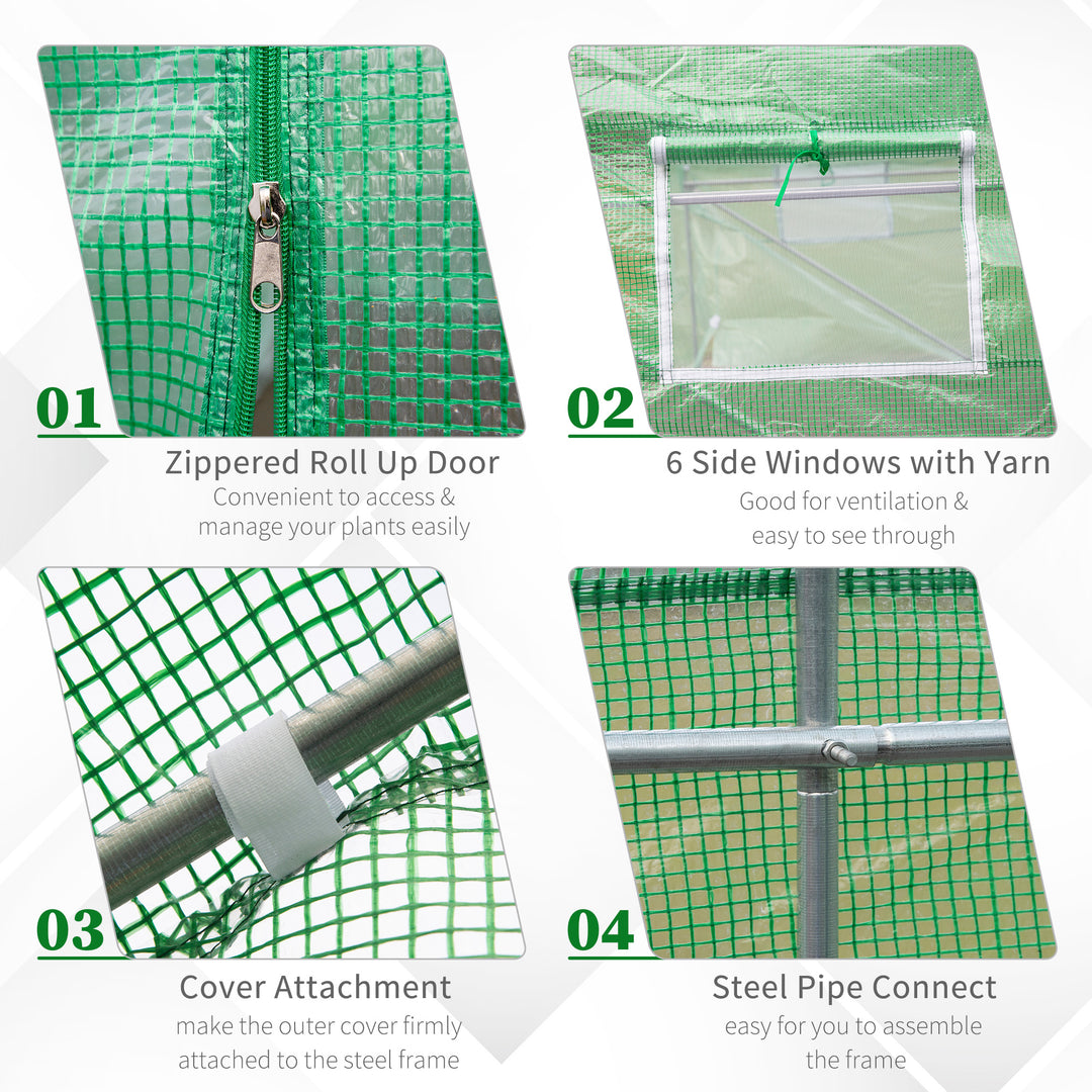 Walk-in Greenhouse: Tunnel Design with Door & Ventilation Window