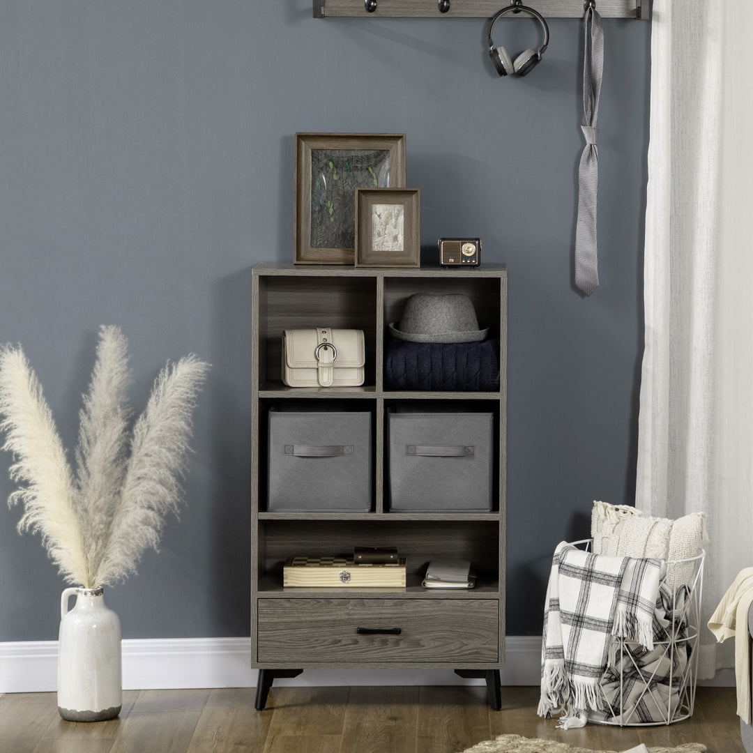 HOMCOM Freestanding Storage Cabinet with Drawers, Grey