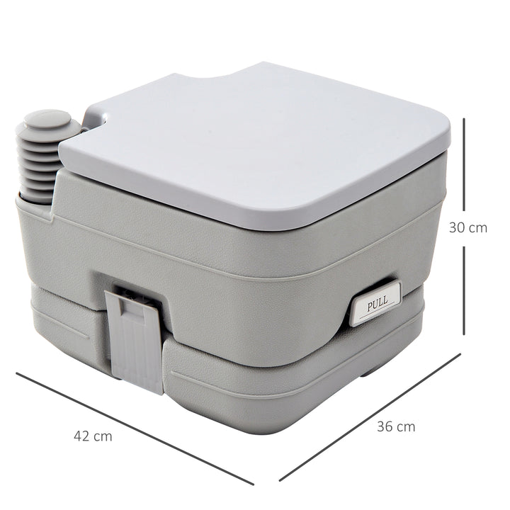 10L Portable Travel Toilet Outdoor Camping Picnic with 2 Detachable Tanks & Push-button Operation