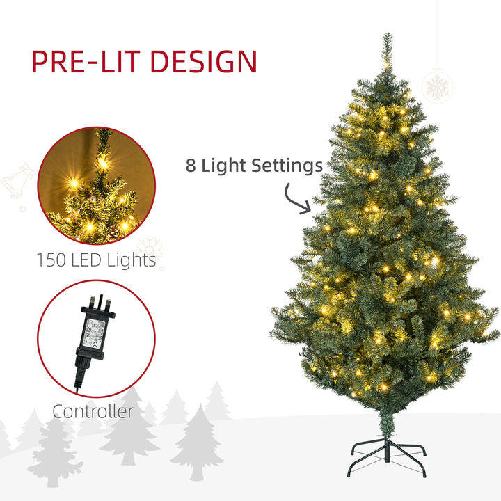 6' Artificial Prelit Christmas Trees Holiday DÃ©cor with Warm White LED Lights