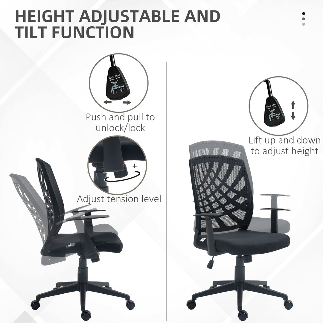 HOMCOM Ergonomic Mesh Office Chair, Black