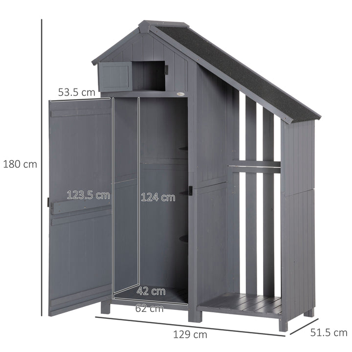 Garden Outdoor Storage Shed Outdoor Tool Shed with 3 Shelves and Tilt Roof