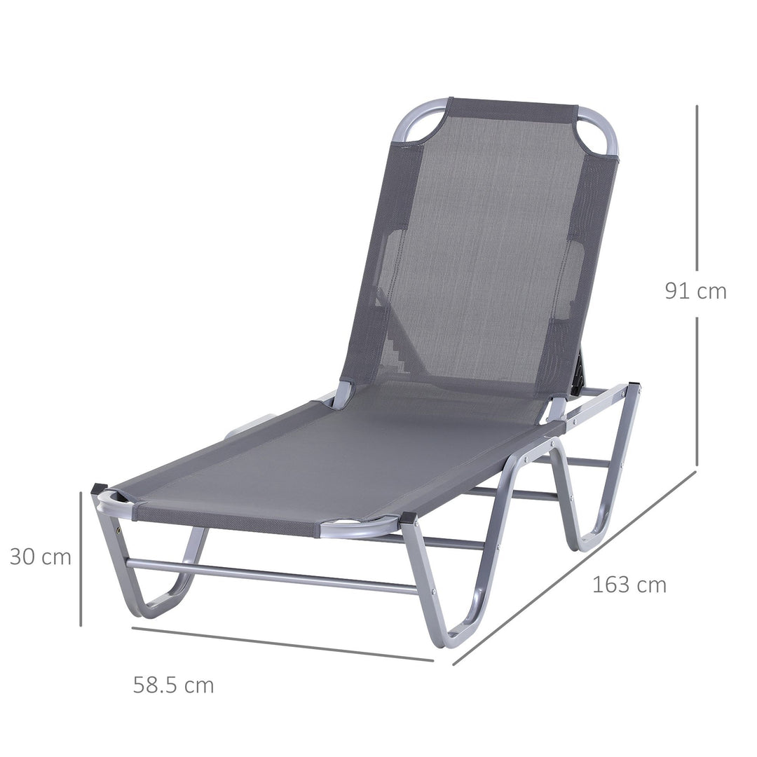 Sunbathing Recliner: Lightweight Poolside Lounger with 5-Position Backrest