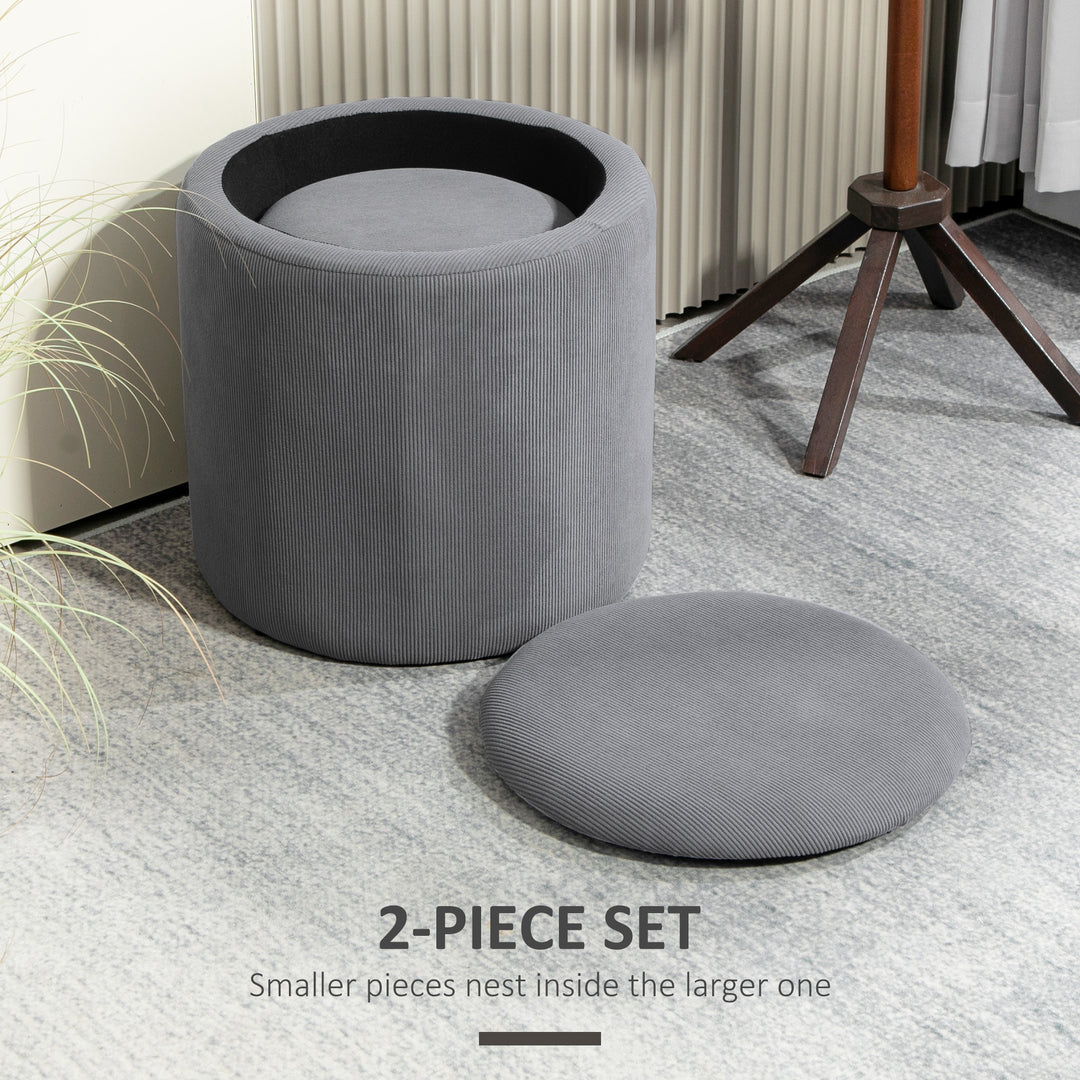 Modern Storage Ottoman with Removable Lid - Light Grey