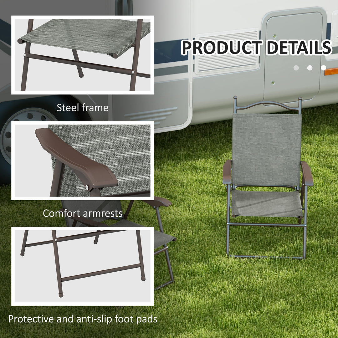 2 Pieces Folding Patio Camping Chairs Set