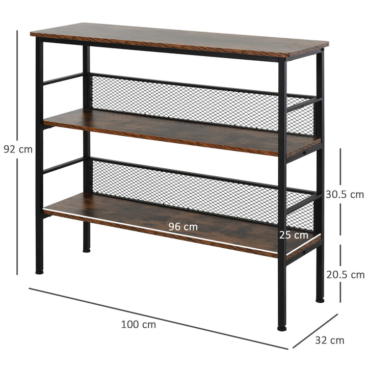 Corner Chic: 3-Tier Adjustable Shelf Unit with Back Panels