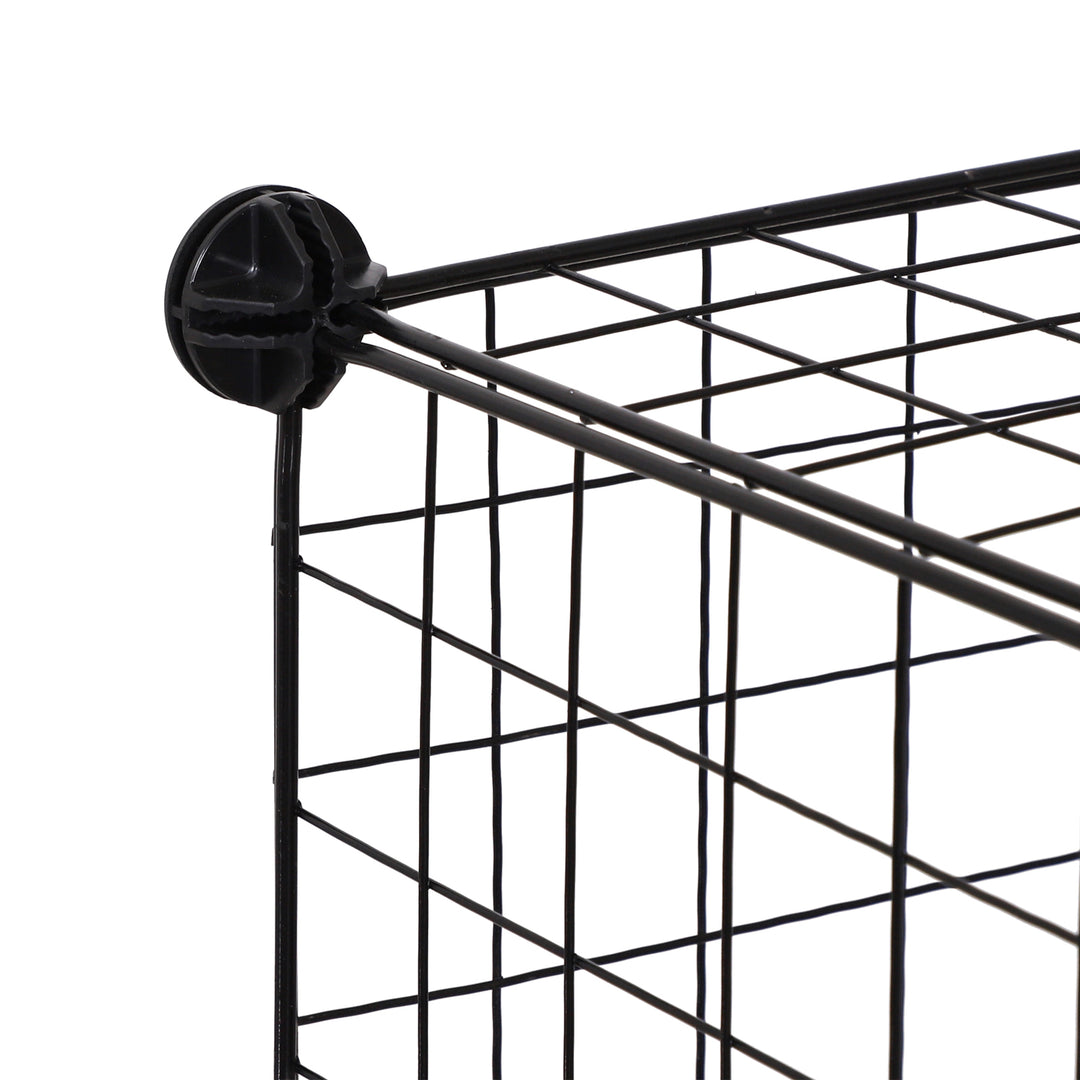 Interlocking 6 Cube Metal Wire Storage Rack