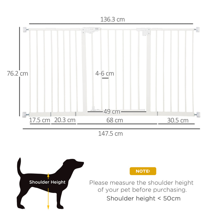 Pet Gate: Adjustable Pressure Fit with Auto-Close Door for Furry Friends