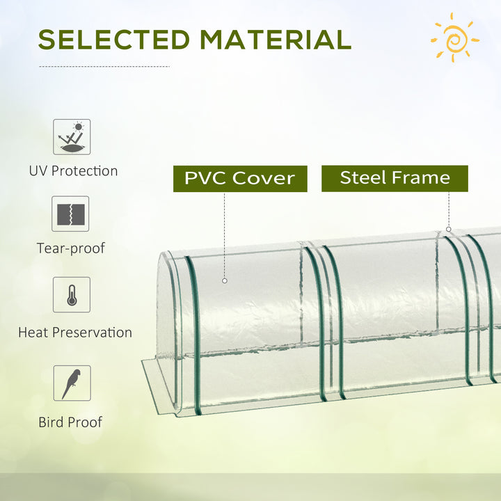 Transparent Tunnel Greenhouse: PVC Grow House with Steel Frame