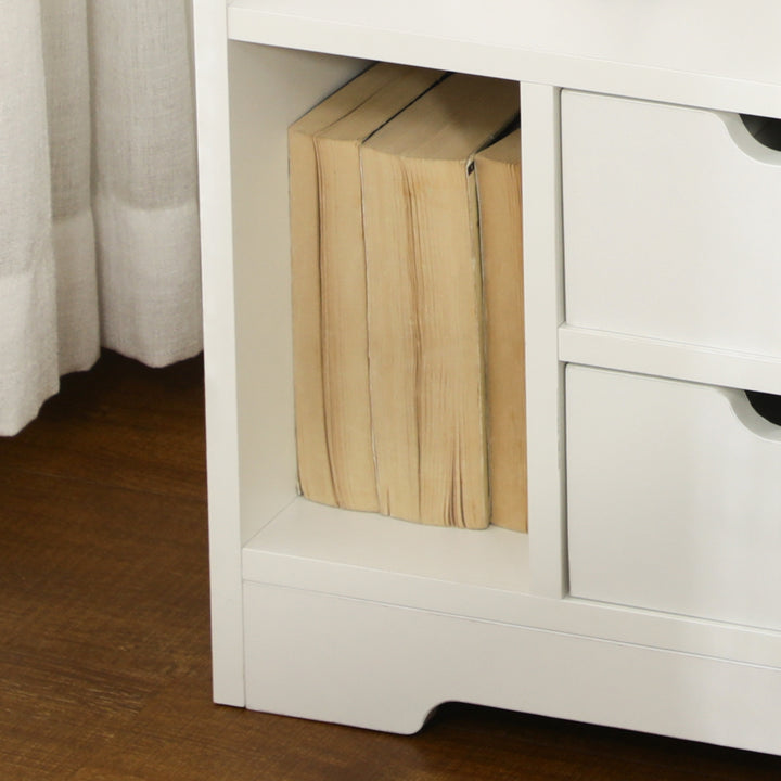 HOMCOM Bedside Table with 2 Drawers and Storage Shelves