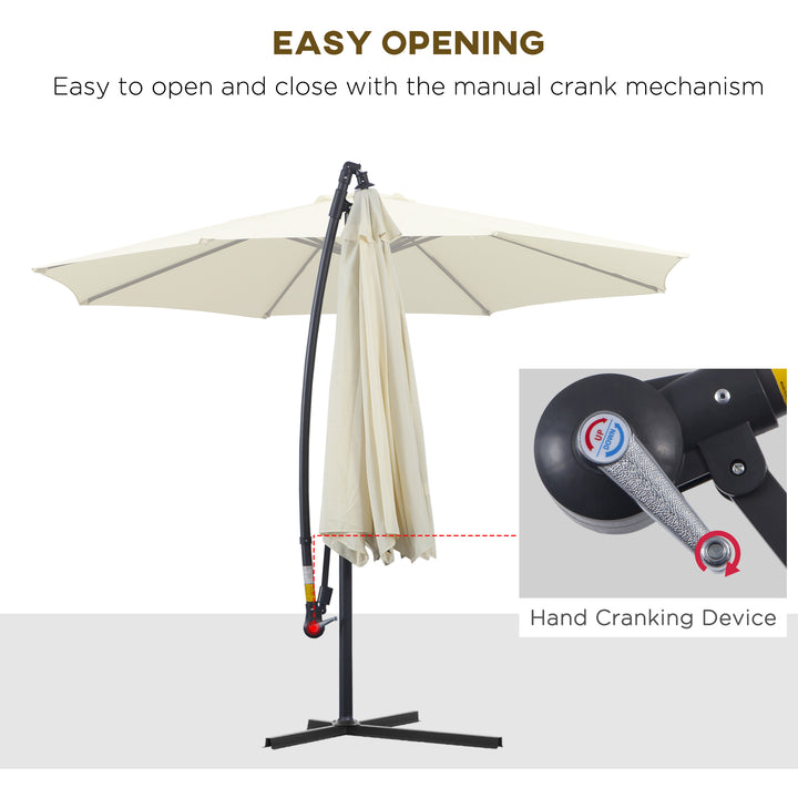 Cantilever Parasol: 3m Patio Banana Hanging Umbrella