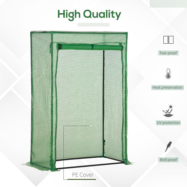 100 x 50 x 150cm Greenhouse Steel Frame PE Cover with Roll-up Door Outdoor for Backyard