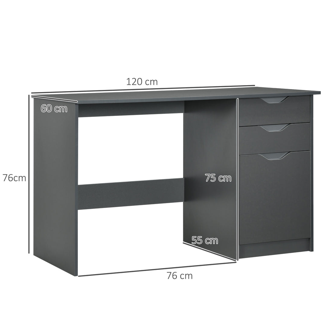 HOMCOM High Gloss Desk with Drawers