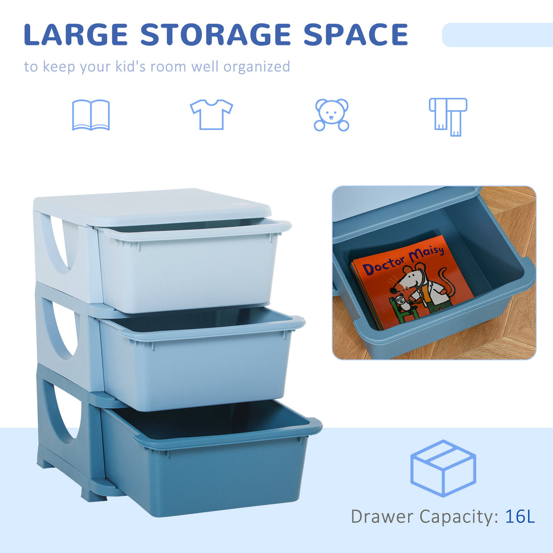 3-Tier Toy Storage Box Kids Toy Storage with Removable Boxes