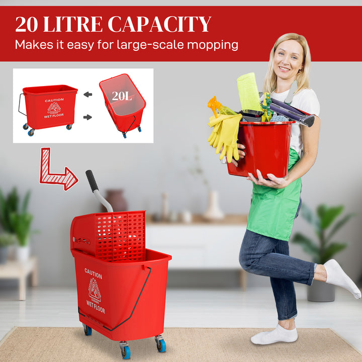 20L Mop Bucket with Wringer and Handle