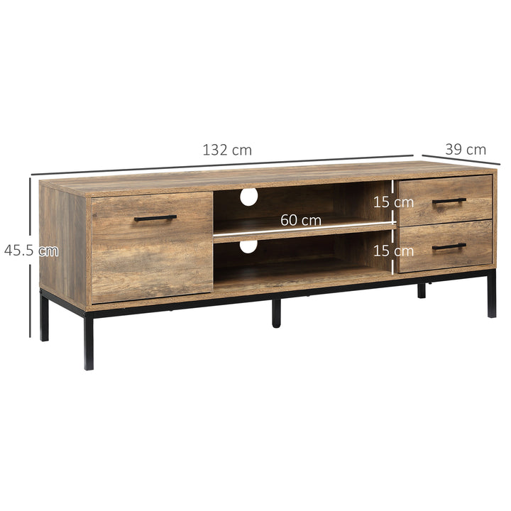 Light Industrial-Style TV Stand Cabinet - Brown/Black