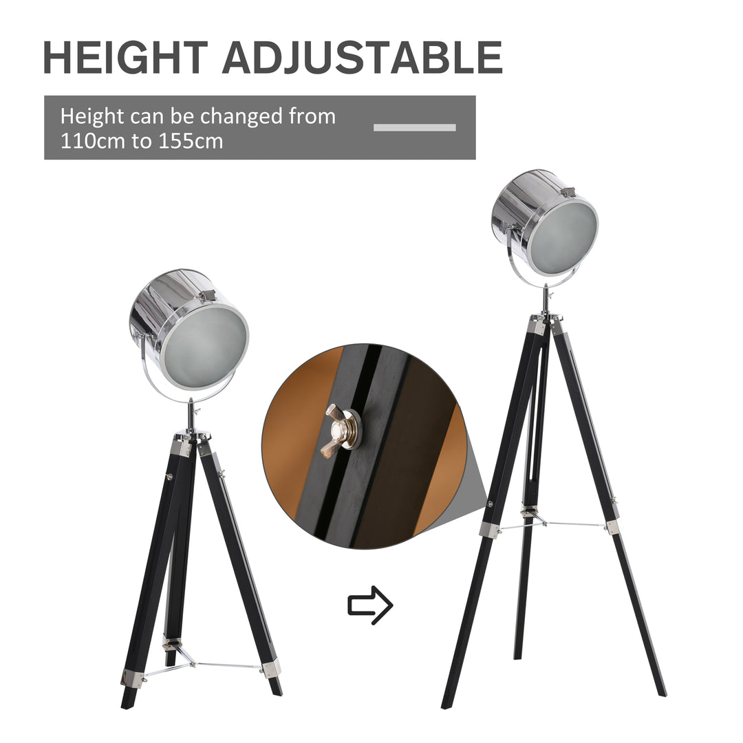 Industrial Style Adjustable Tripod Floor Lamp