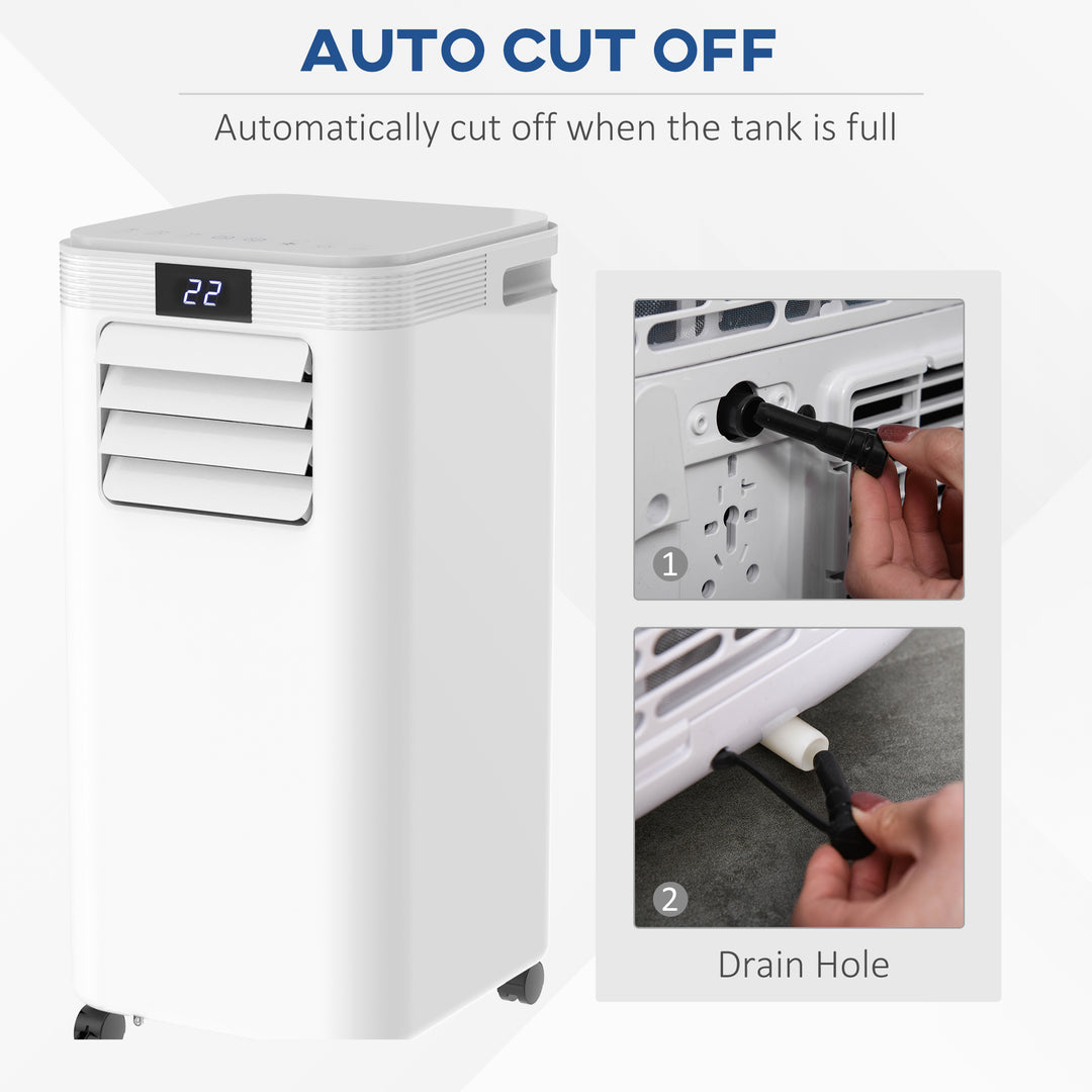 8000 BTU 4-In-1 Compact Portable Mobile Air Conditioner Unit Cooling Dehumidifying Ventilating w/ Fan Remote LED Display 24 Hr Timer