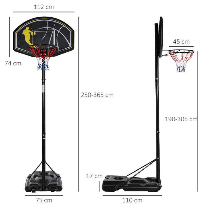 Adjustable Basketball Hoop: Portable Outdoor Net Backboard with Wheels