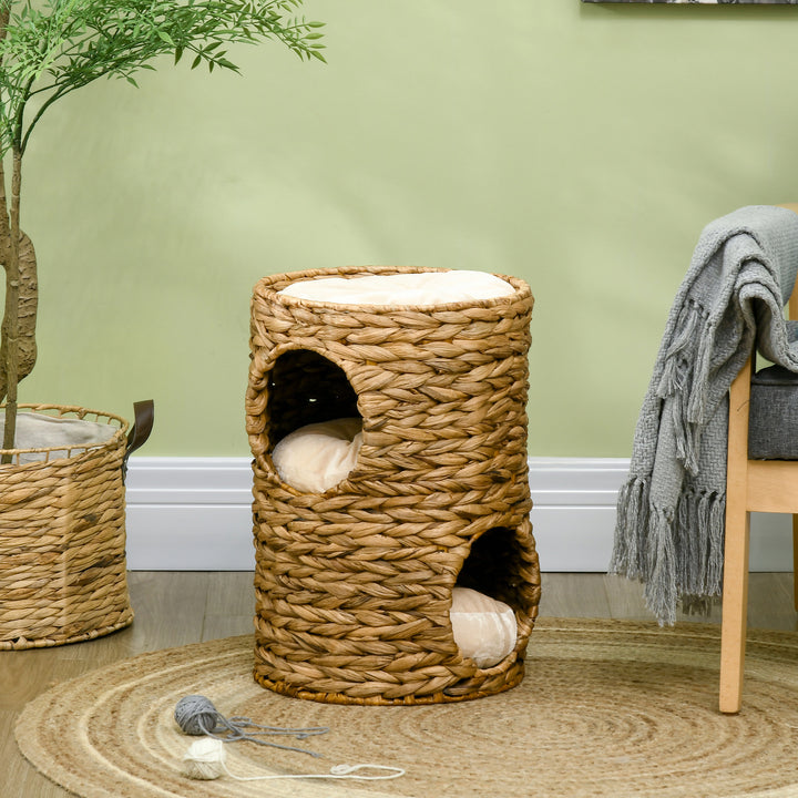 47cm Cat Barrel Tree for Indoor Cats with 2 Cat Houses