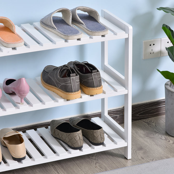 Shoe Sanctuary: 3-Tier Slatted Shoe Rack