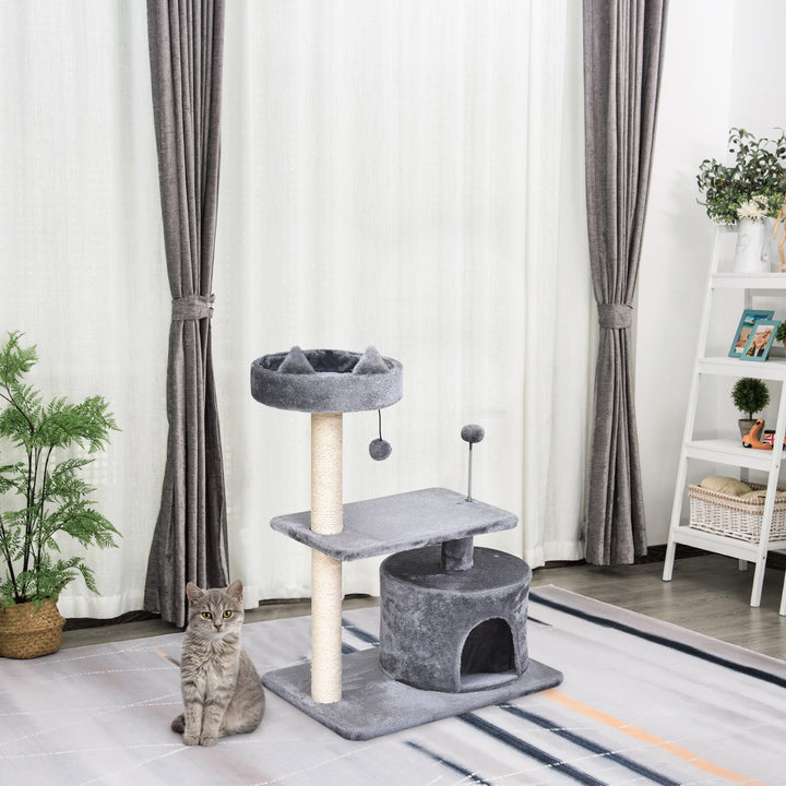 3-Tier Cat Scratching Post with Sisal Rope & Play Toys