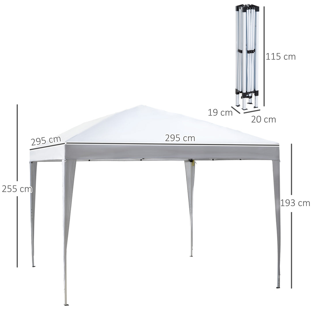 3 x 3 meter Garden Heavy Duty Pop Up Gazebo Marquee Party Tent Folding Wedding Canopy-White