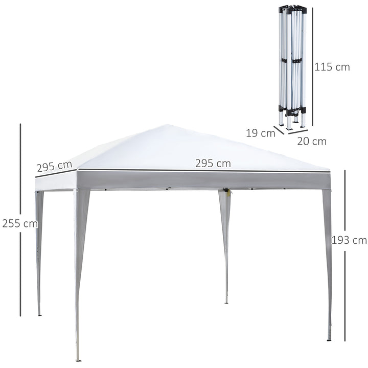 3 x 3 meter Garden Heavy Duty Pop Up Gazebo Marquee Party Tent Folding Wedding Canopy-White