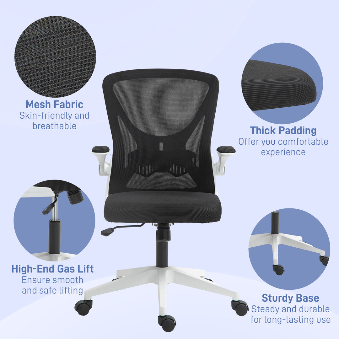 Vinsetto Mesh Office Chair, Adjustable, Black-White