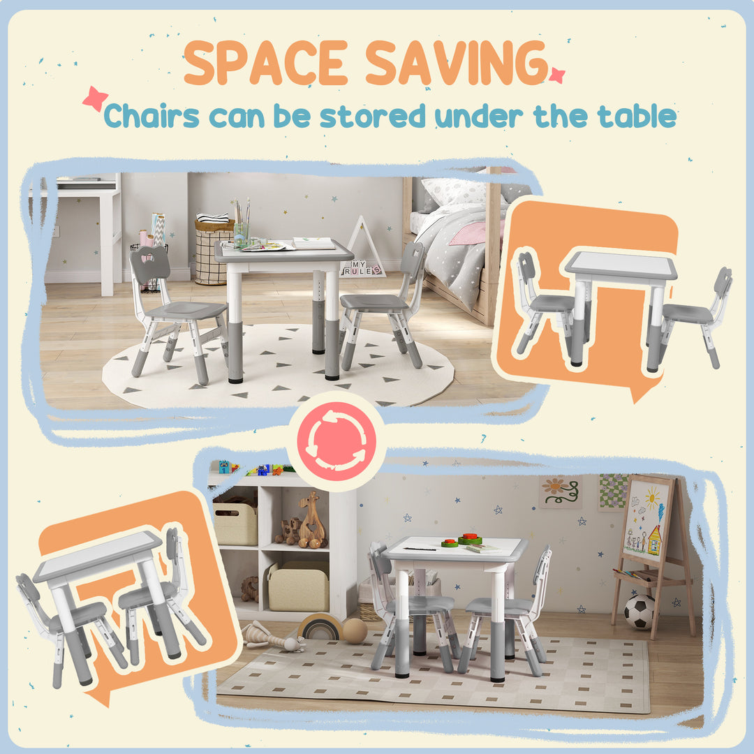 Height Adjustable Toddler Table and Chair Set