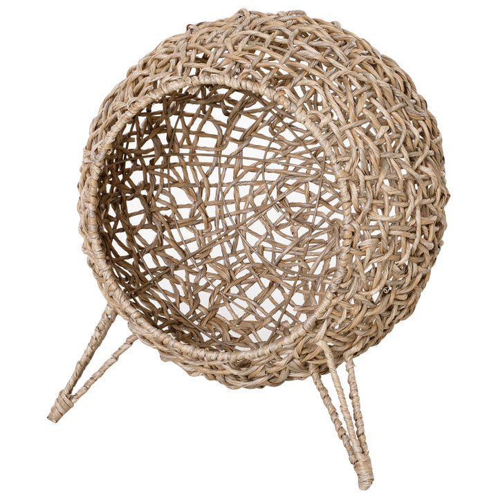 Cat Hammock Rattan Cat House Ball-Shaped Cat Bed with Hand-Woven PE