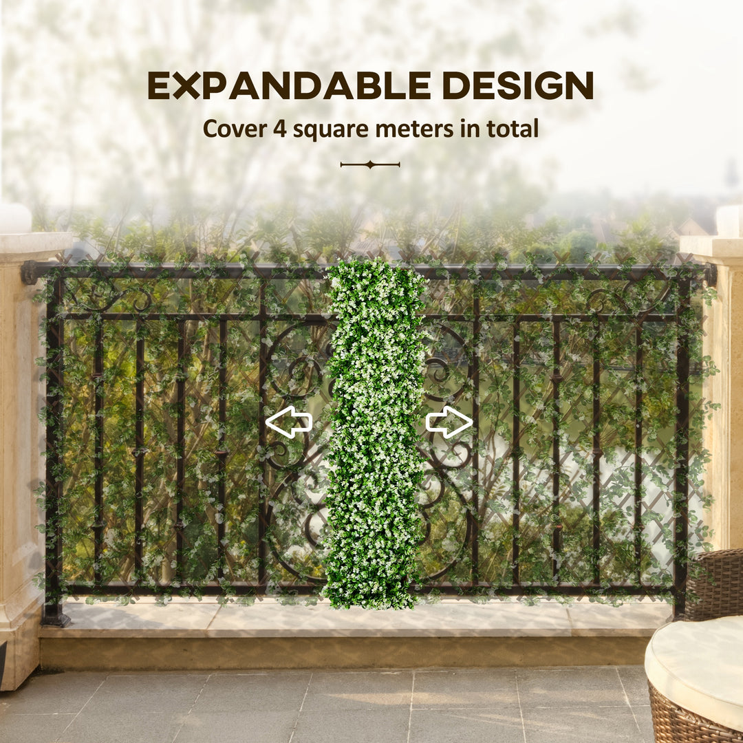 2 Pcs Expandable Faux Privacy Fence