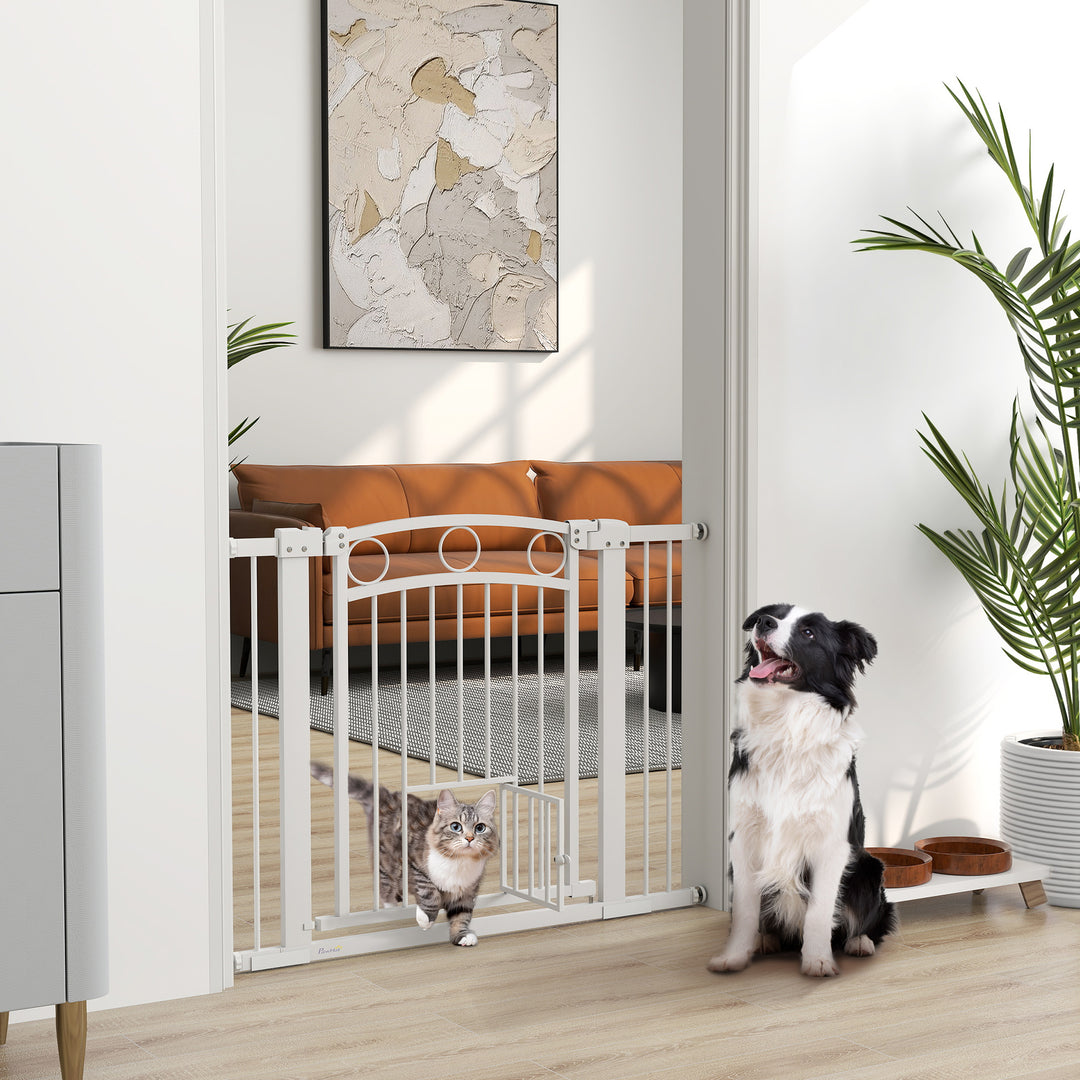 77cm Tall Dog Gate with Cat Door